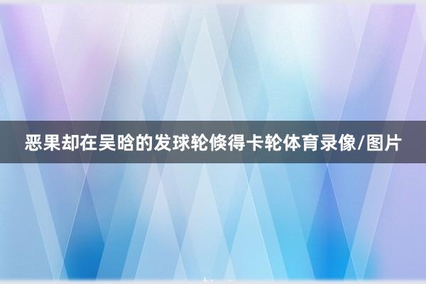 恶果却在吴晗的发球轮倏得卡轮体育录像/图片