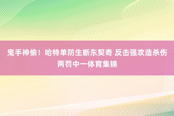 鬼手神偷！哈特单防生断东契奇 反击强攻造杀伤两罚中一体育集锦